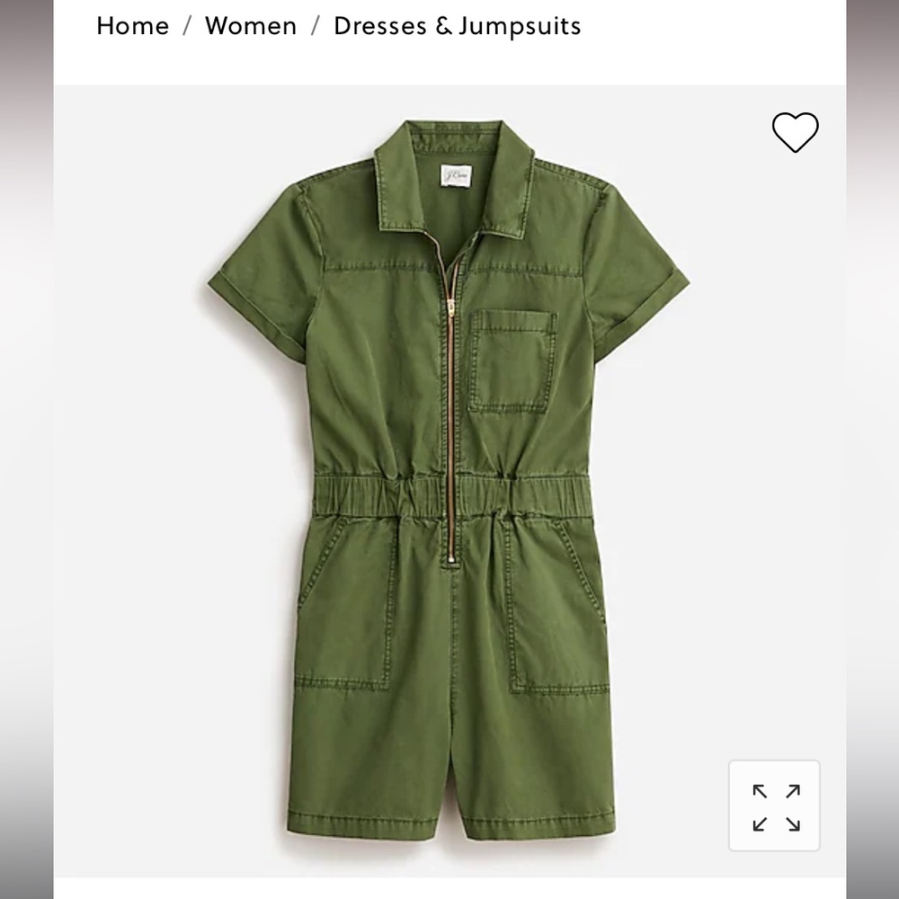 J Crew Zip front chino romper